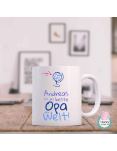 Tasse mit persönlichem Namen - Für den besten Opa der Welt 